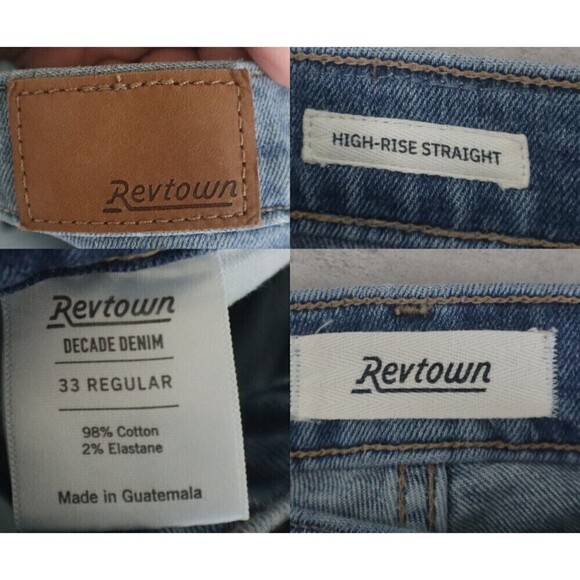 Revtown Women Size 33 Cotton High Rise Straight Leg Denim Ankle Jeans Casual - Picture 4 of 16